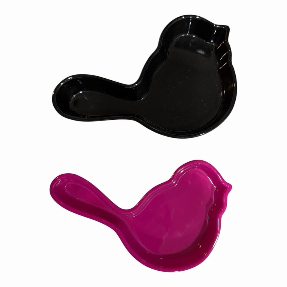 Nora Fleming Melamine Black Bird Birdie Dish 2021 Pink 2020 Limited Edition